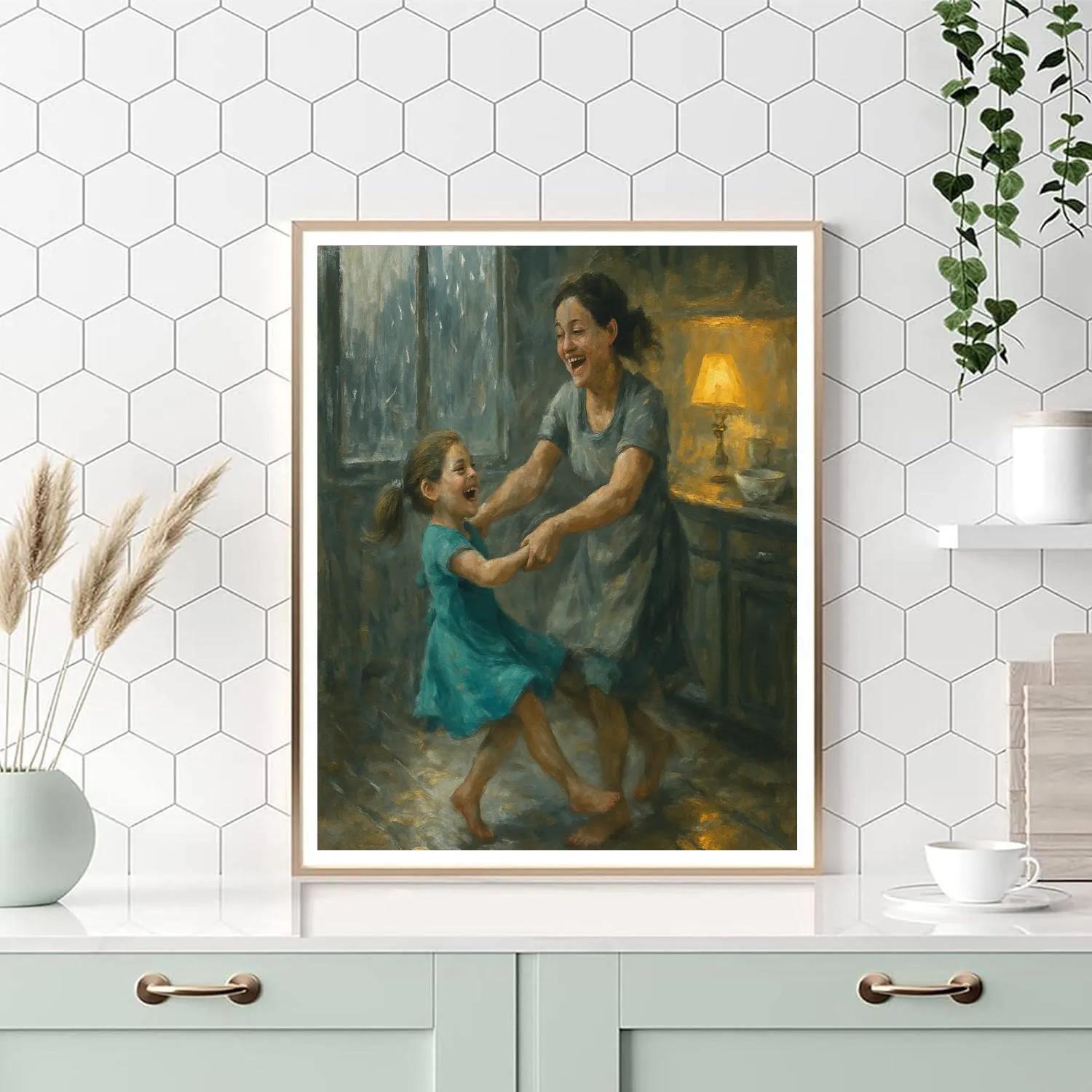 Rainy Day Kitchen Dance painting number kit