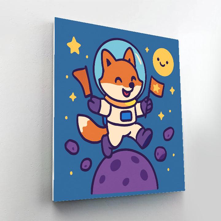Little Astronaut Fox painting number kit