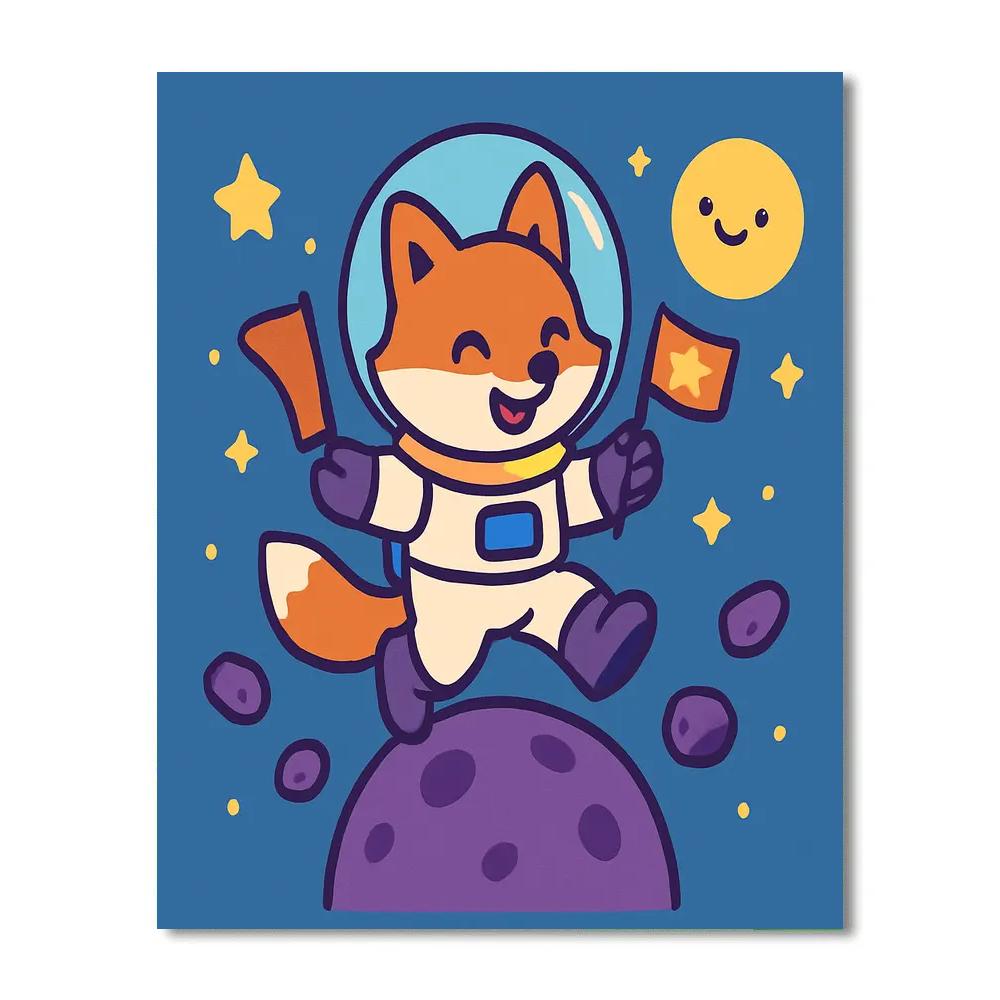 Little Astronaut Fox painting number kit