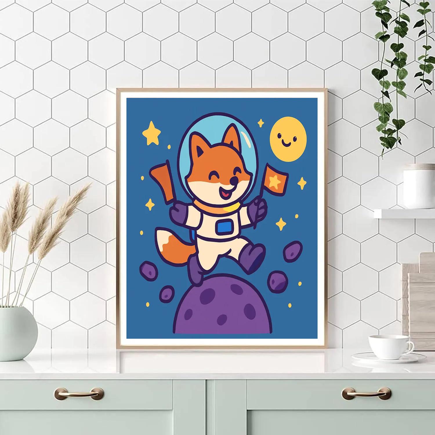 Little Astronaut Fox painting number kit