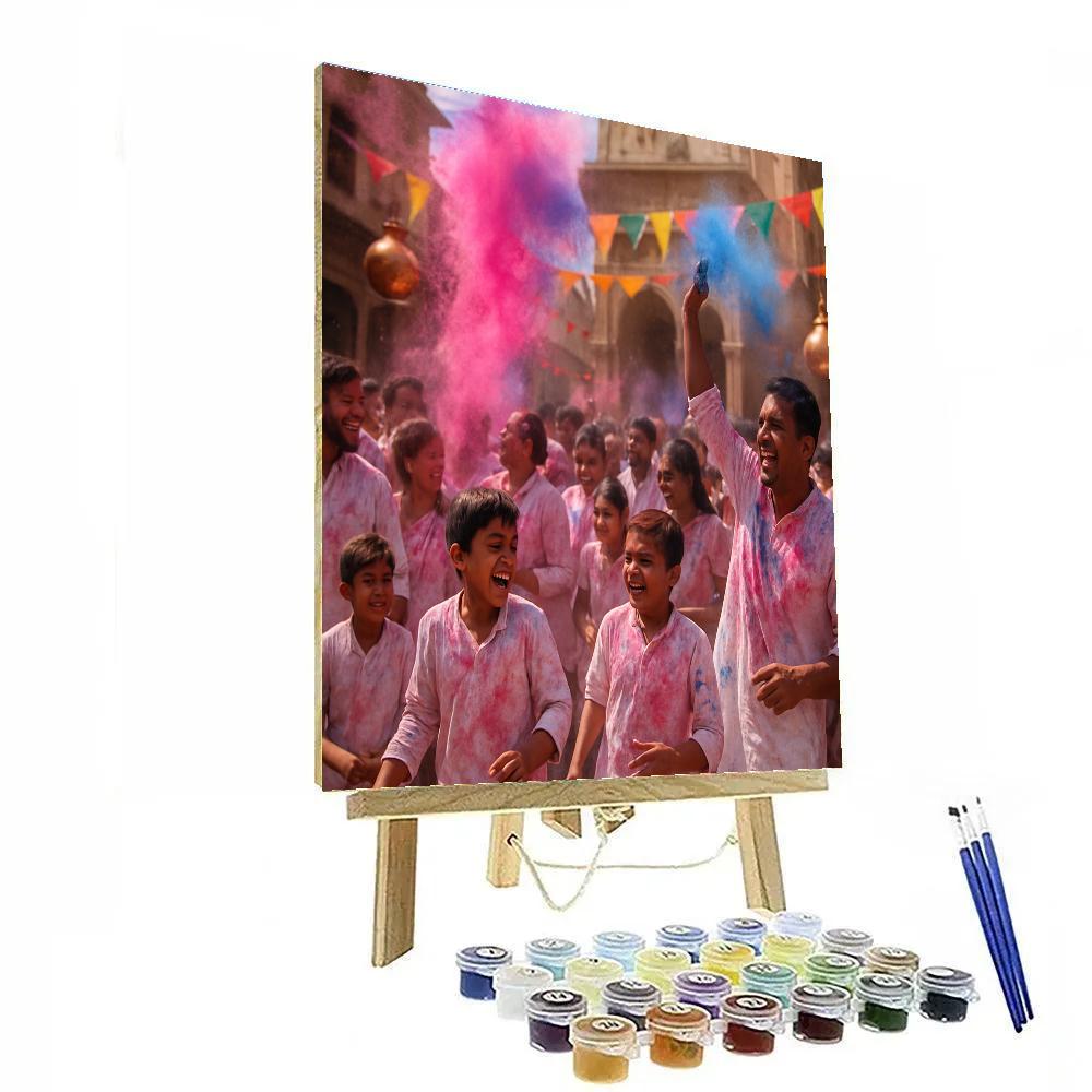 Holi Celebration In Mathura paint by number