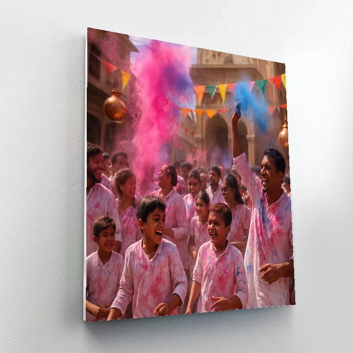 Holi Celebration In Mathura paint by number