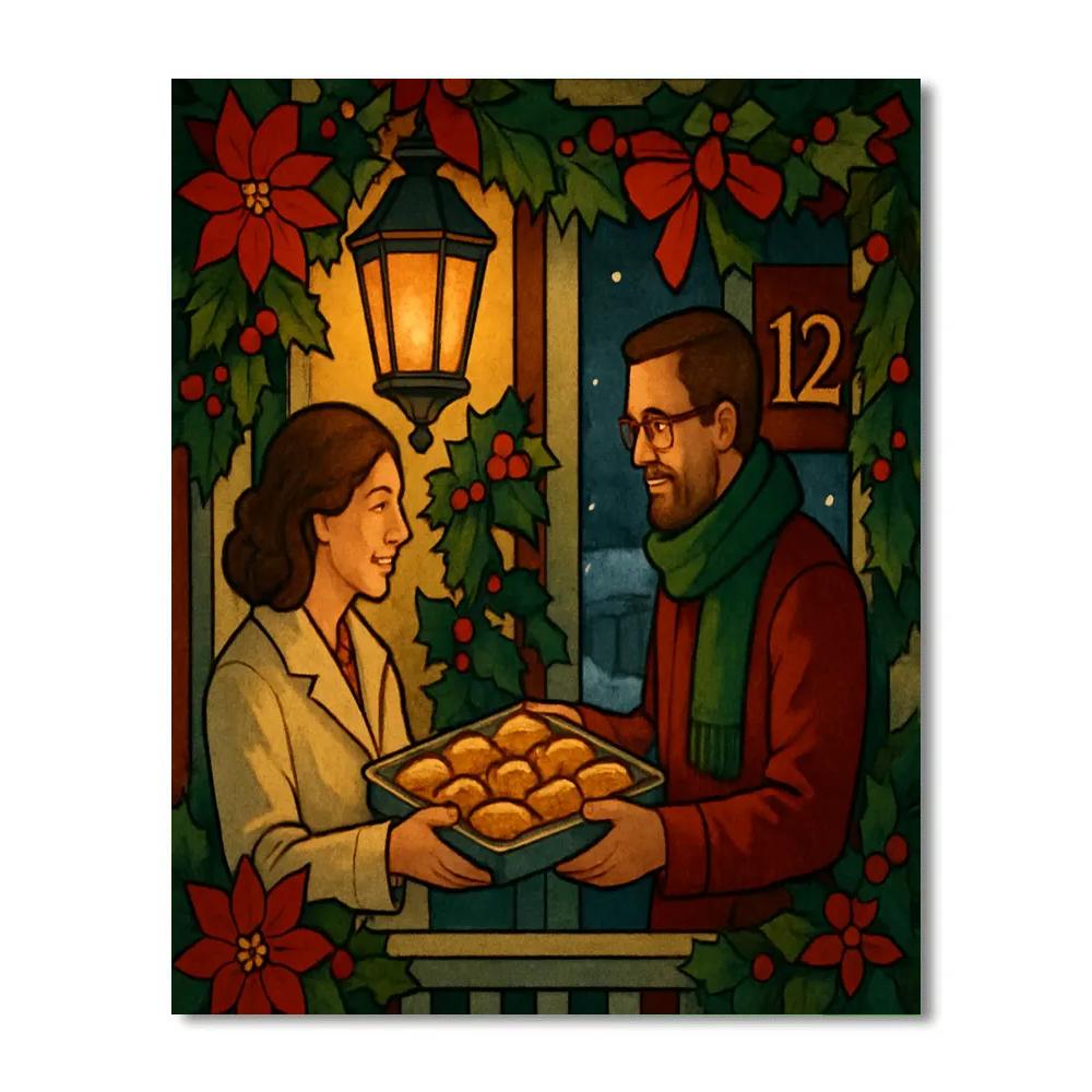 Poinsettia Porchlight painting number kit