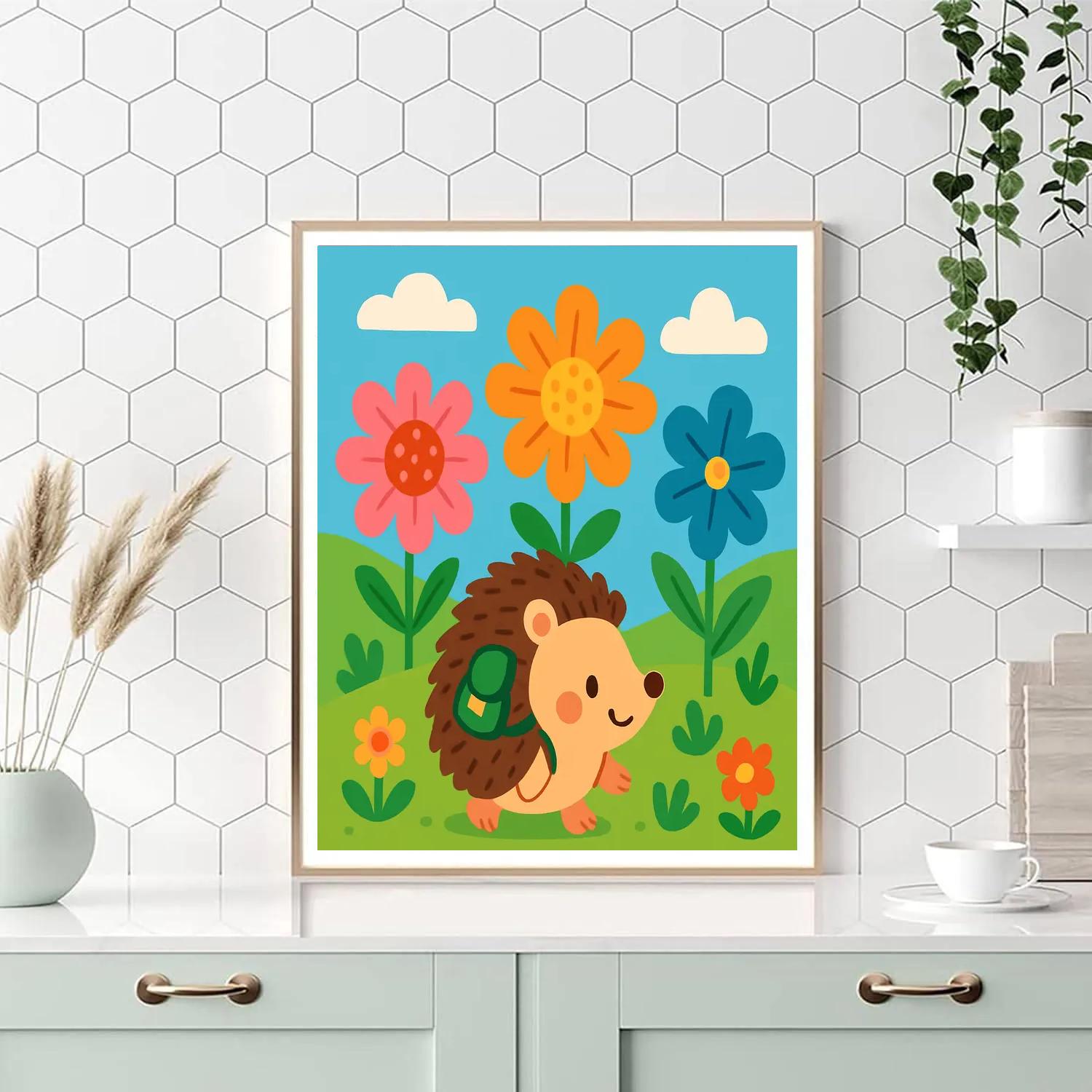 Adventurous Hedgehog DIY paint by numbers