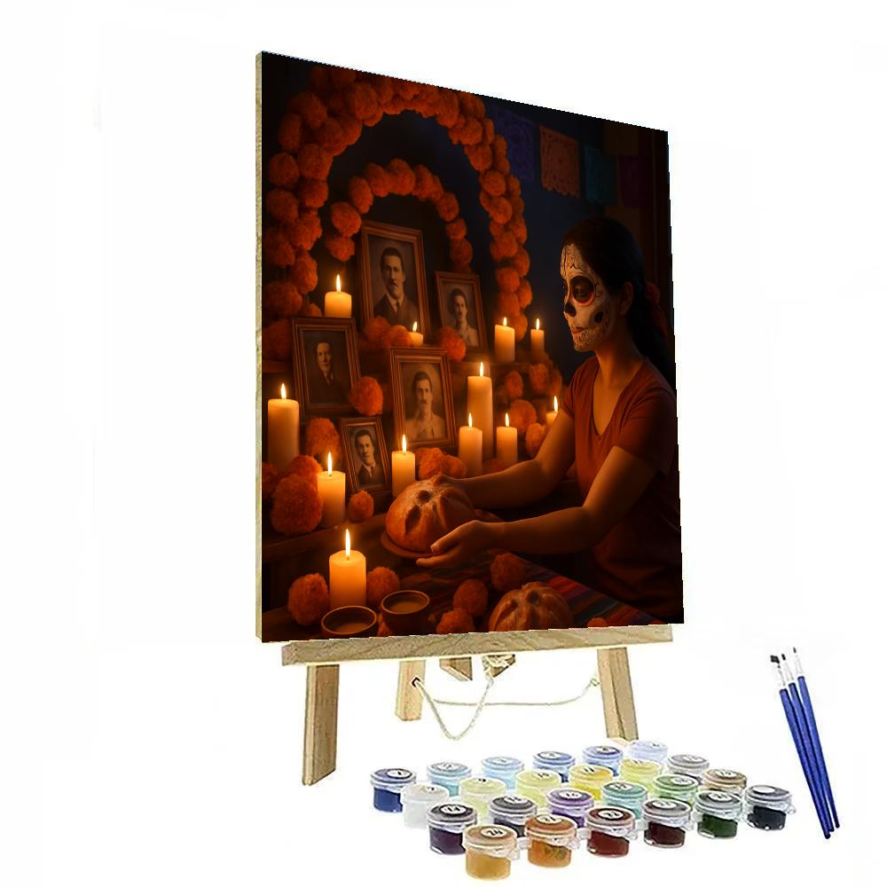 Día De Muertos Ofrenda Interior paint by color