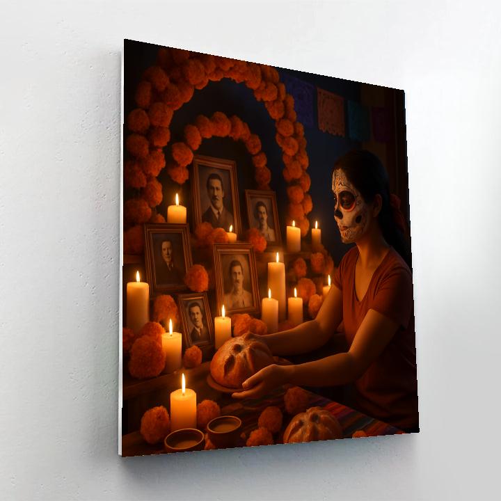 Día De Muertos Ofrenda Interior paint by color