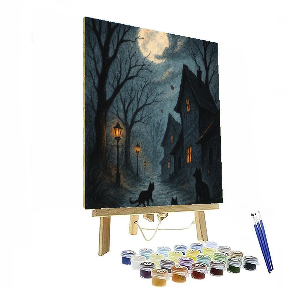 Halloween Moonlit Hollow Halloween DIY paint by numbers