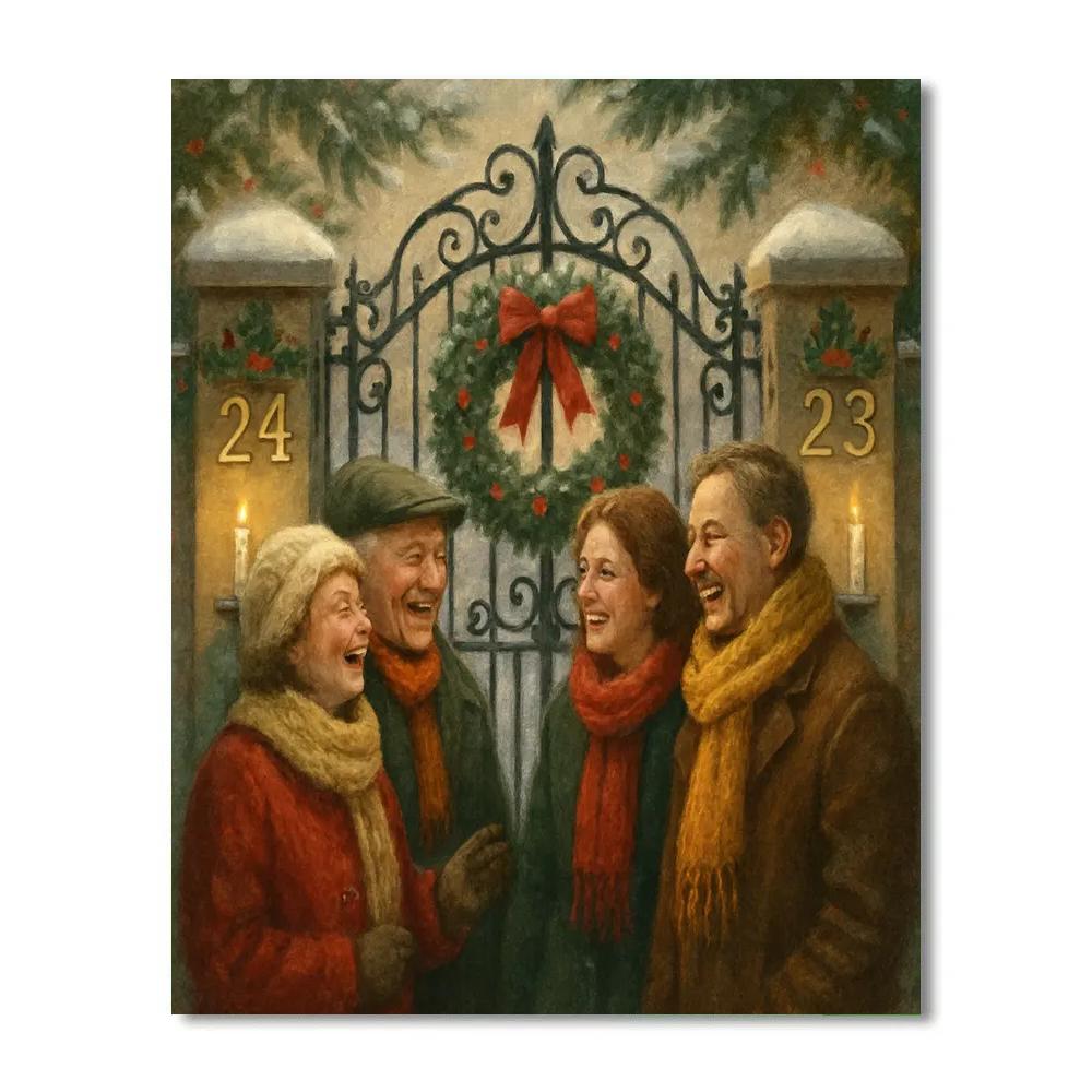 Garlanded Gate Gathering Numbered painting kits