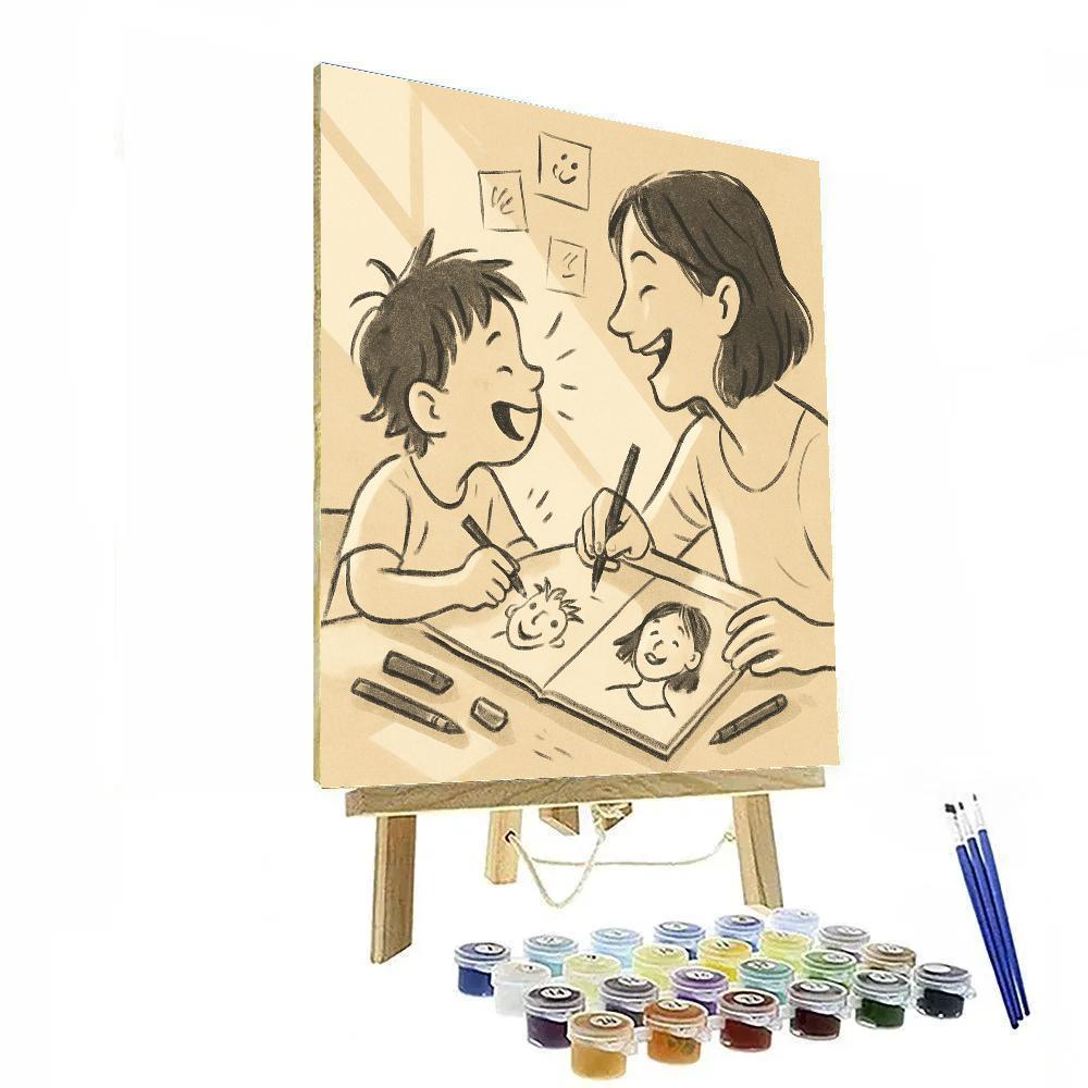 Sketchbook Morning Portraits Number painting