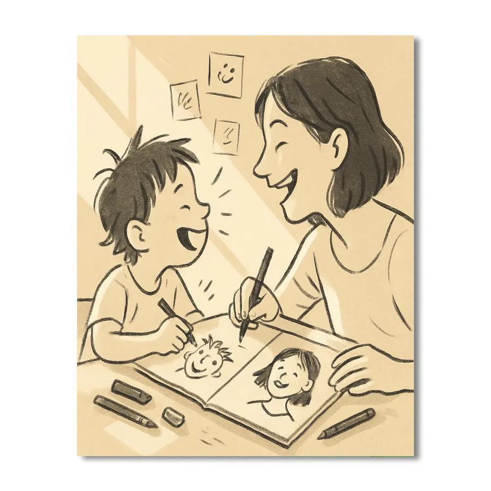 Sketchbook Morning Portraits Number painting