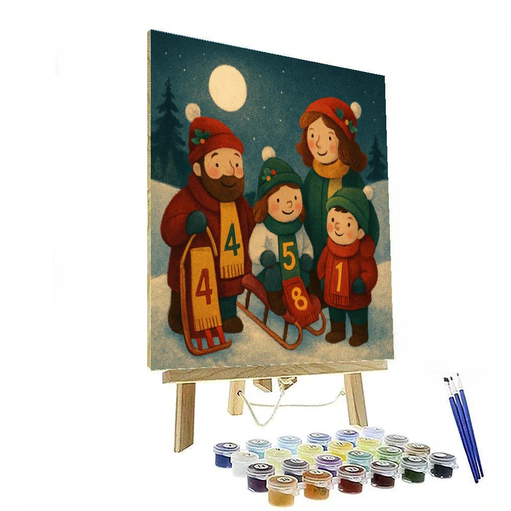 Starlit Sledding Club Painting by numbers kit