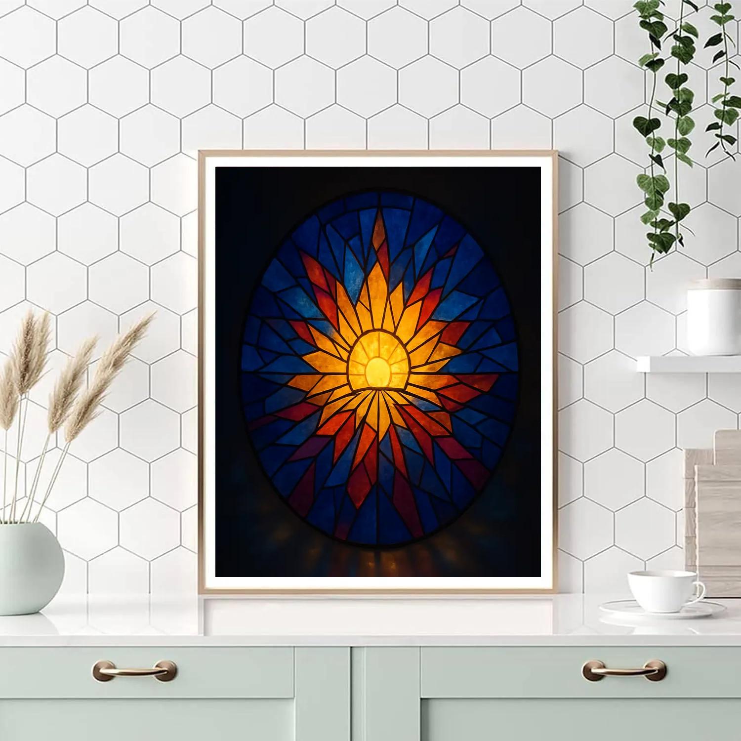 Stained Glass Dawn Stained Glass painting number kit