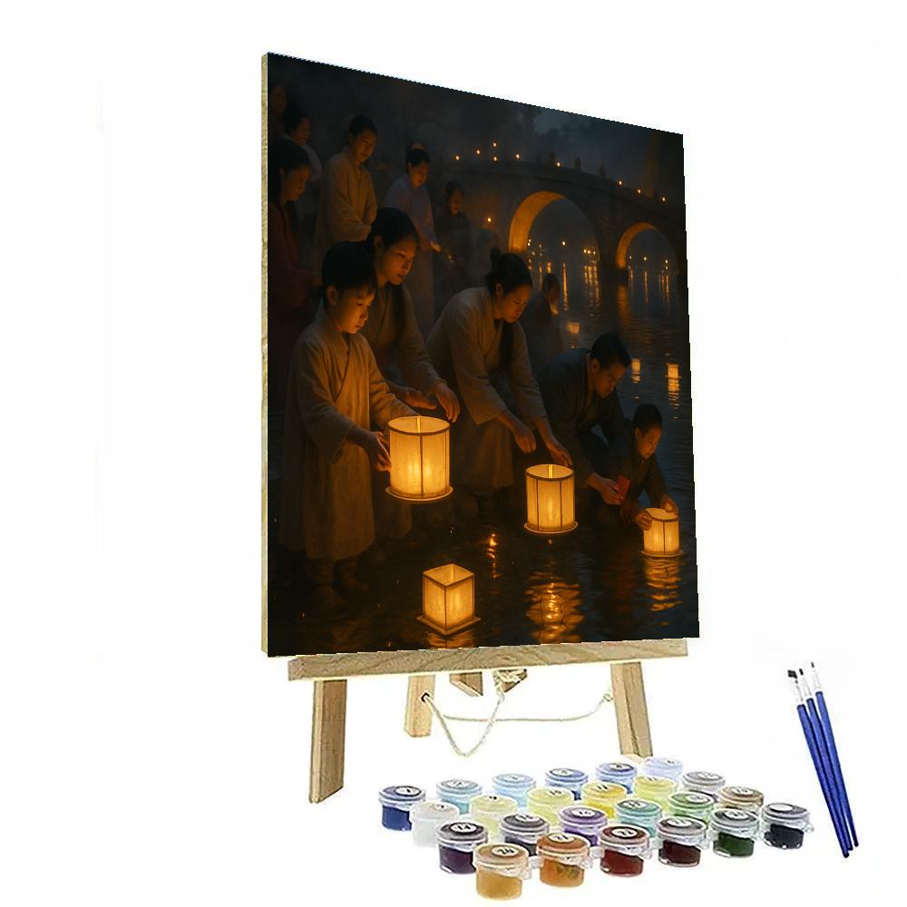 Lantern Festival Riverside Release Painting by numbers kit