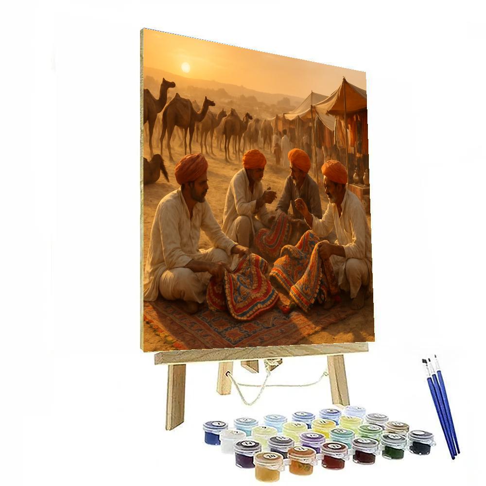 Pushkar Camel Fair Sunset Market Paint by numbers kits