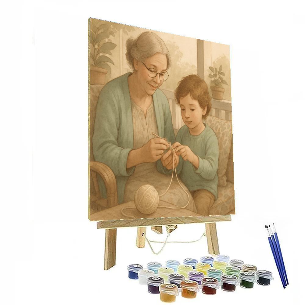 Quiet Crochet Afternoon painting number kit