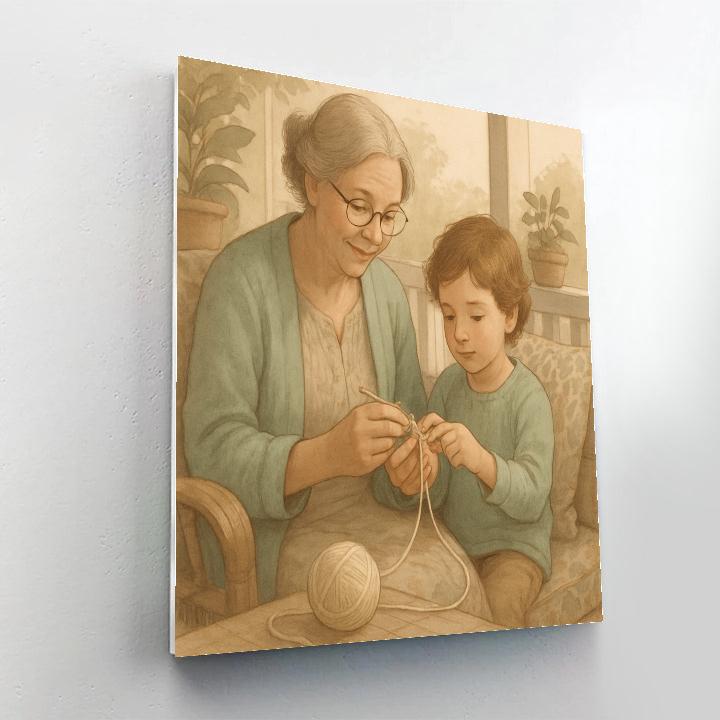 Quiet Crochet Afternoon painting number kit
