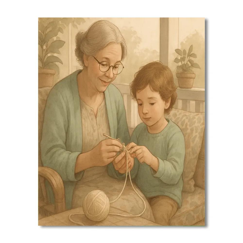 Quiet Crochet Afternoon painting number kit