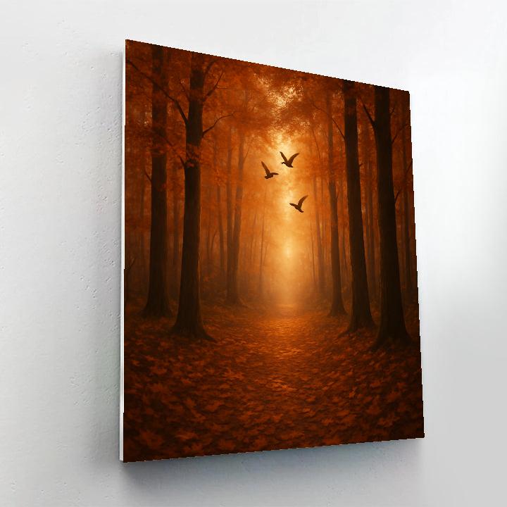 Autumn Forest Ember Path Autumn paint by number