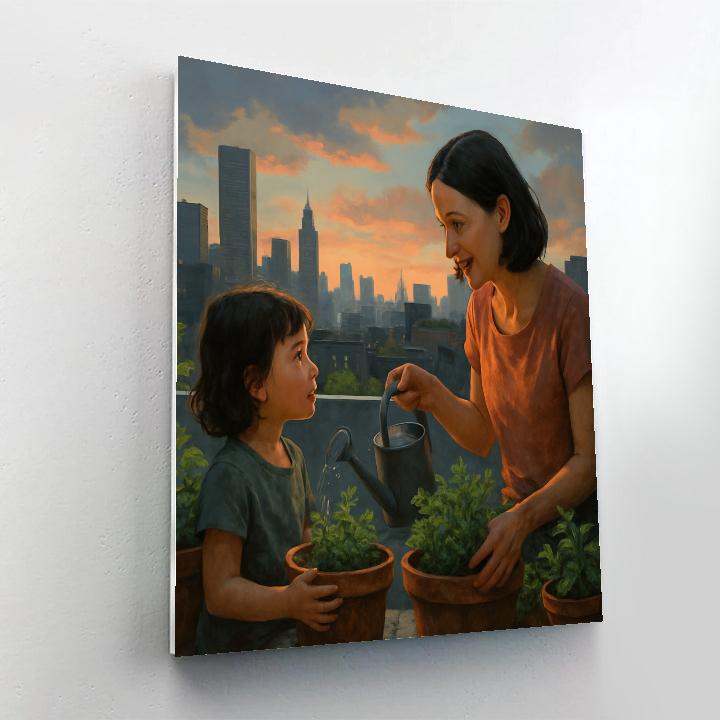 City Rooftop Garden Moment Paint by numbers kits