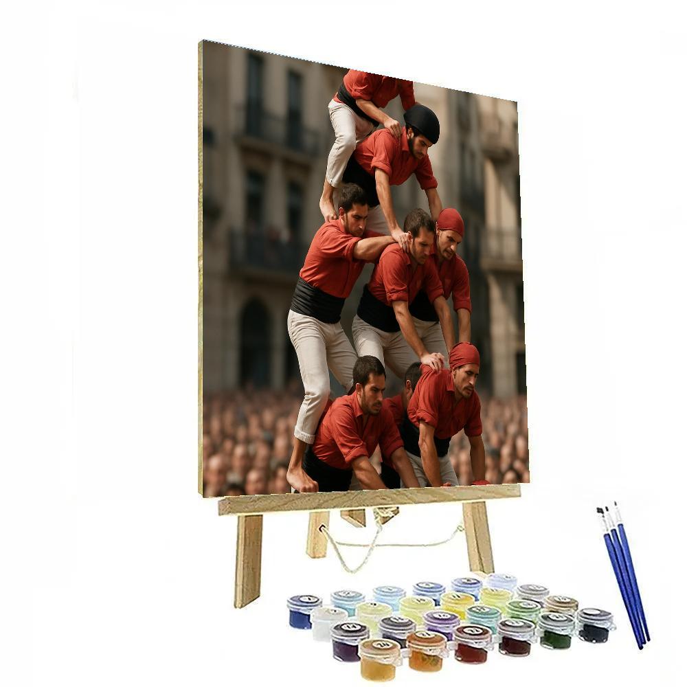 La Mercè Castellers Human Tower paint by color