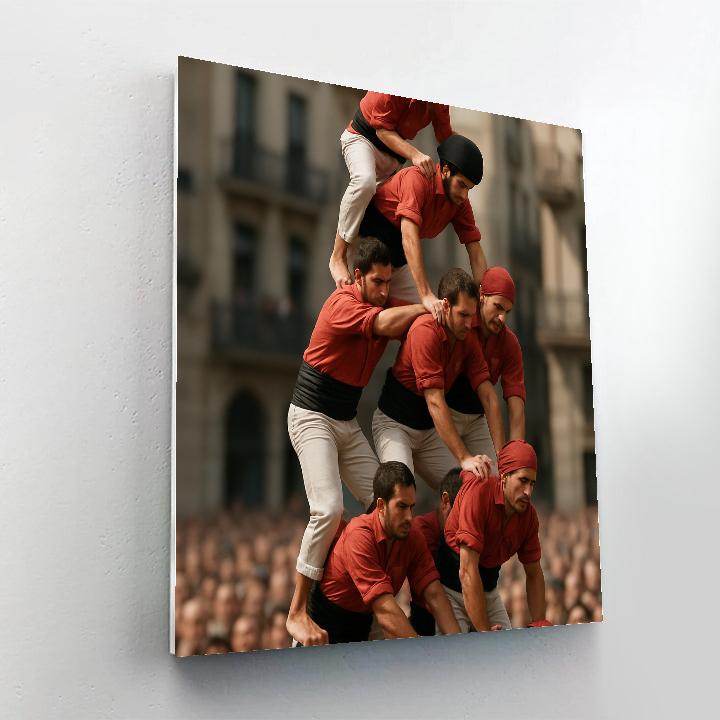 La Mercè Castellers Human Tower paint by color