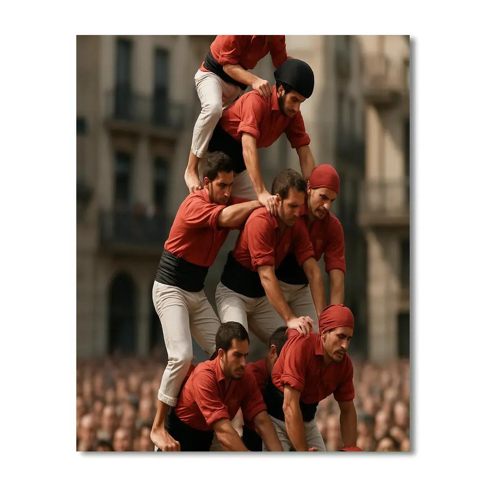 La Mercè Castellers Human Tower paint by color