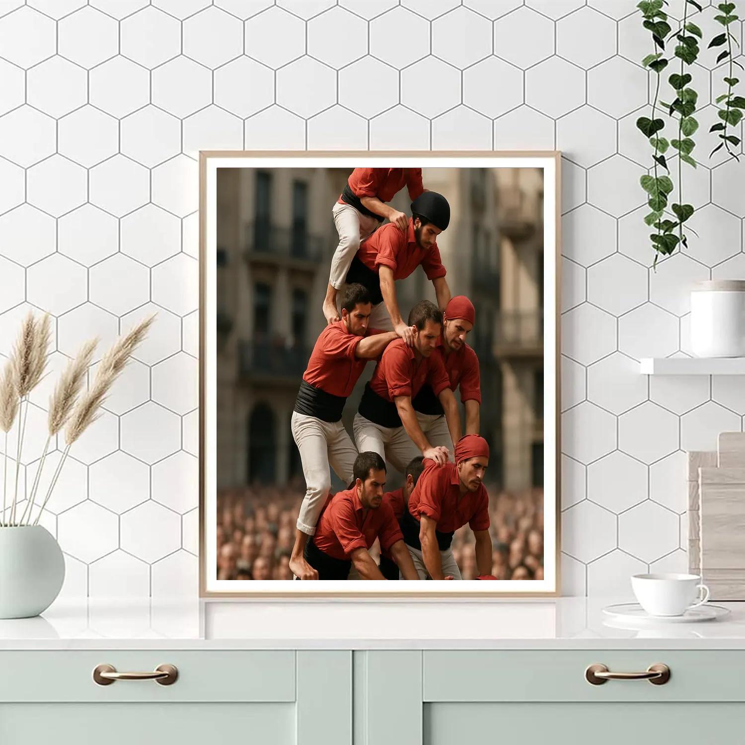 La Mercè Castellers Human Tower paint by color