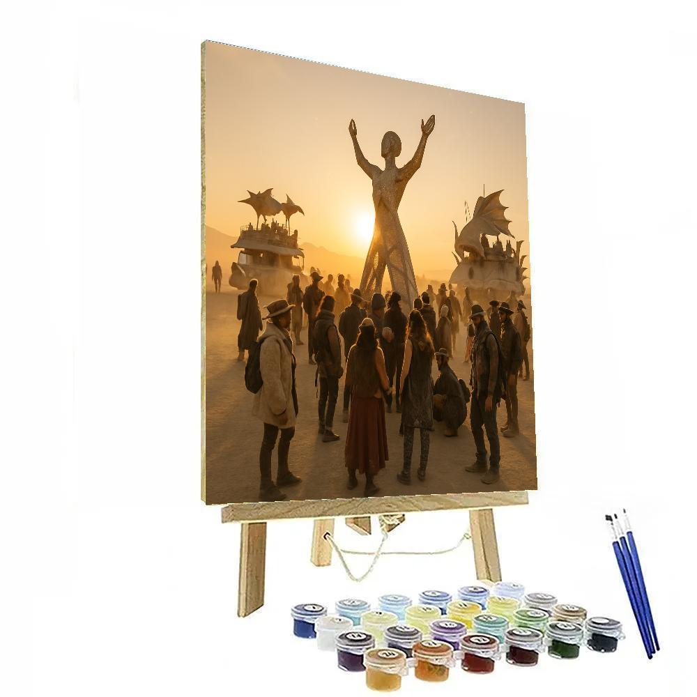 Burning Man Playa Sunrise Gathering Numbered painting kits