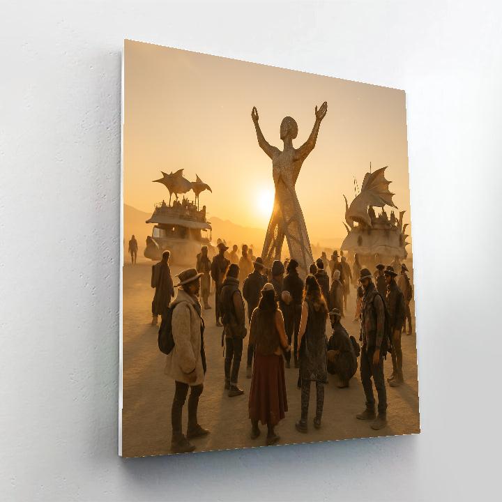 Burning Man Playa Sunrise Gathering Numbered painting kits
