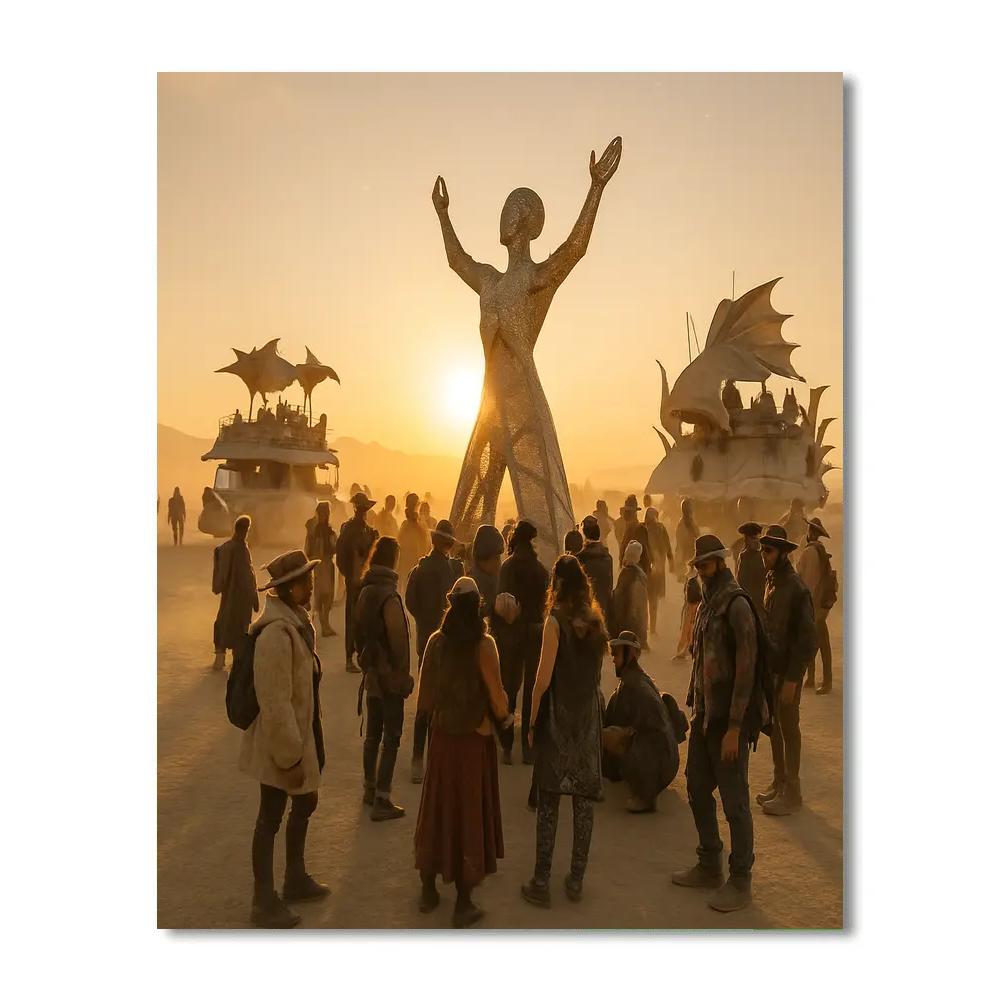 Burning Man Playa Sunrise Gathering Numbered painting kits
