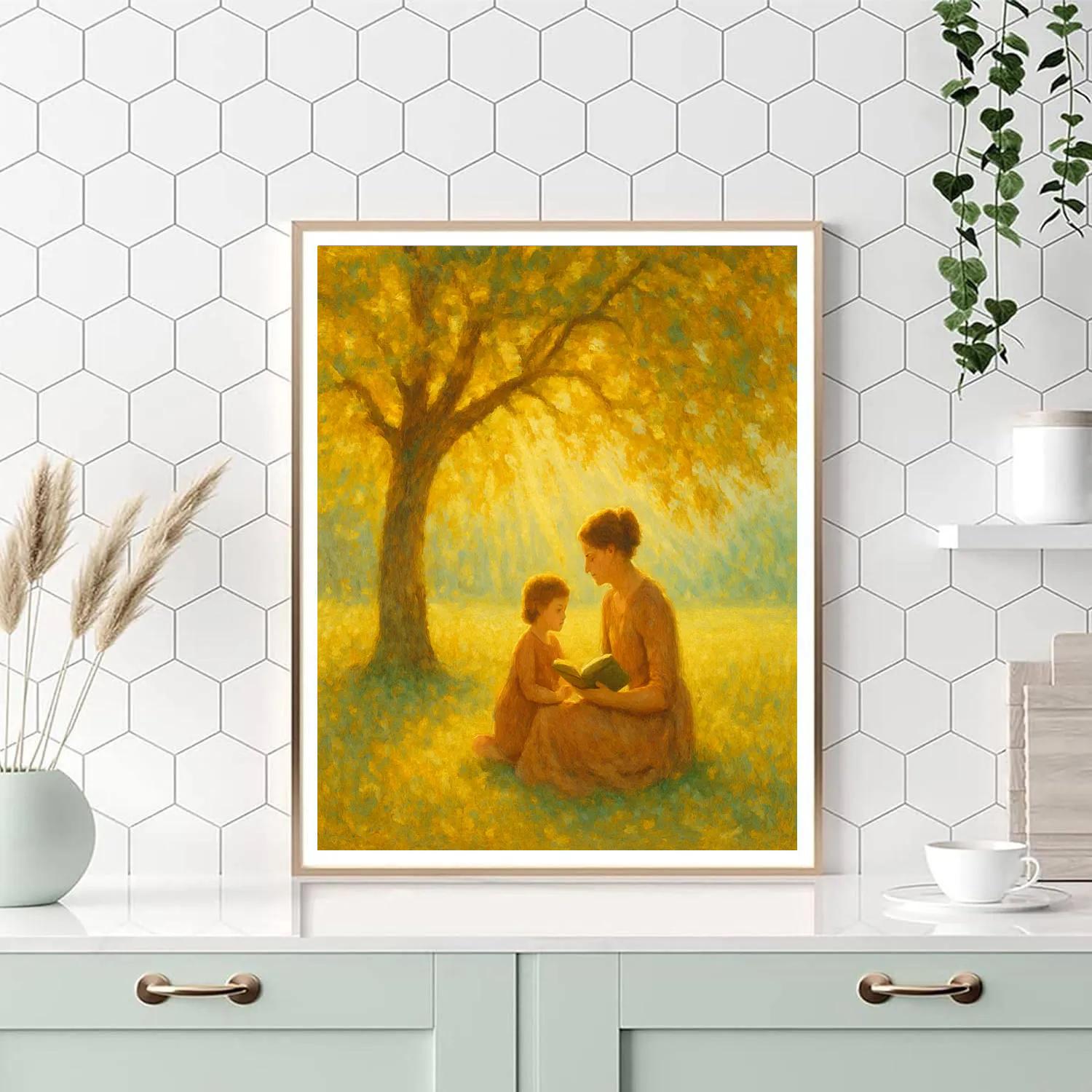 Sunlit Afternoon With Mom And Child DIY paint by numbers