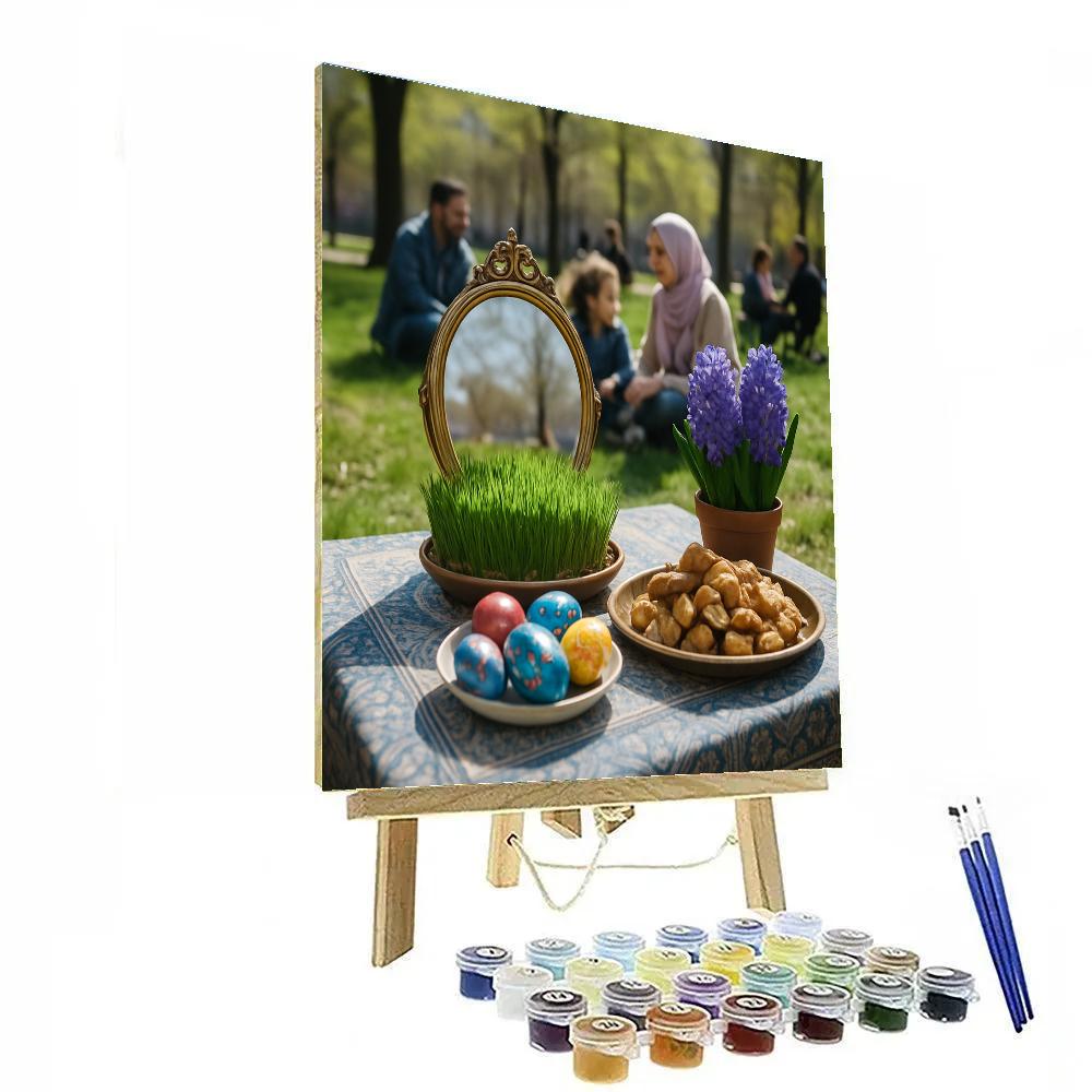 Nowruz Haft Seen Table Outdoors Painting by numbers kit