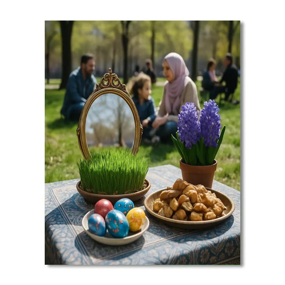 Nowruz Haft Seen Table Outdoors Painting by numbers kit
