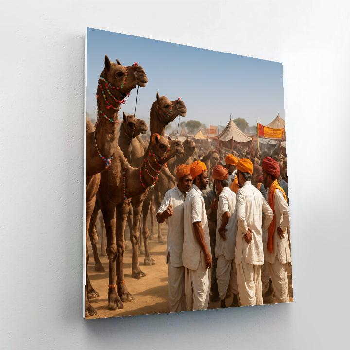 India Pushkar Camel Fair Trading Scene paint by number