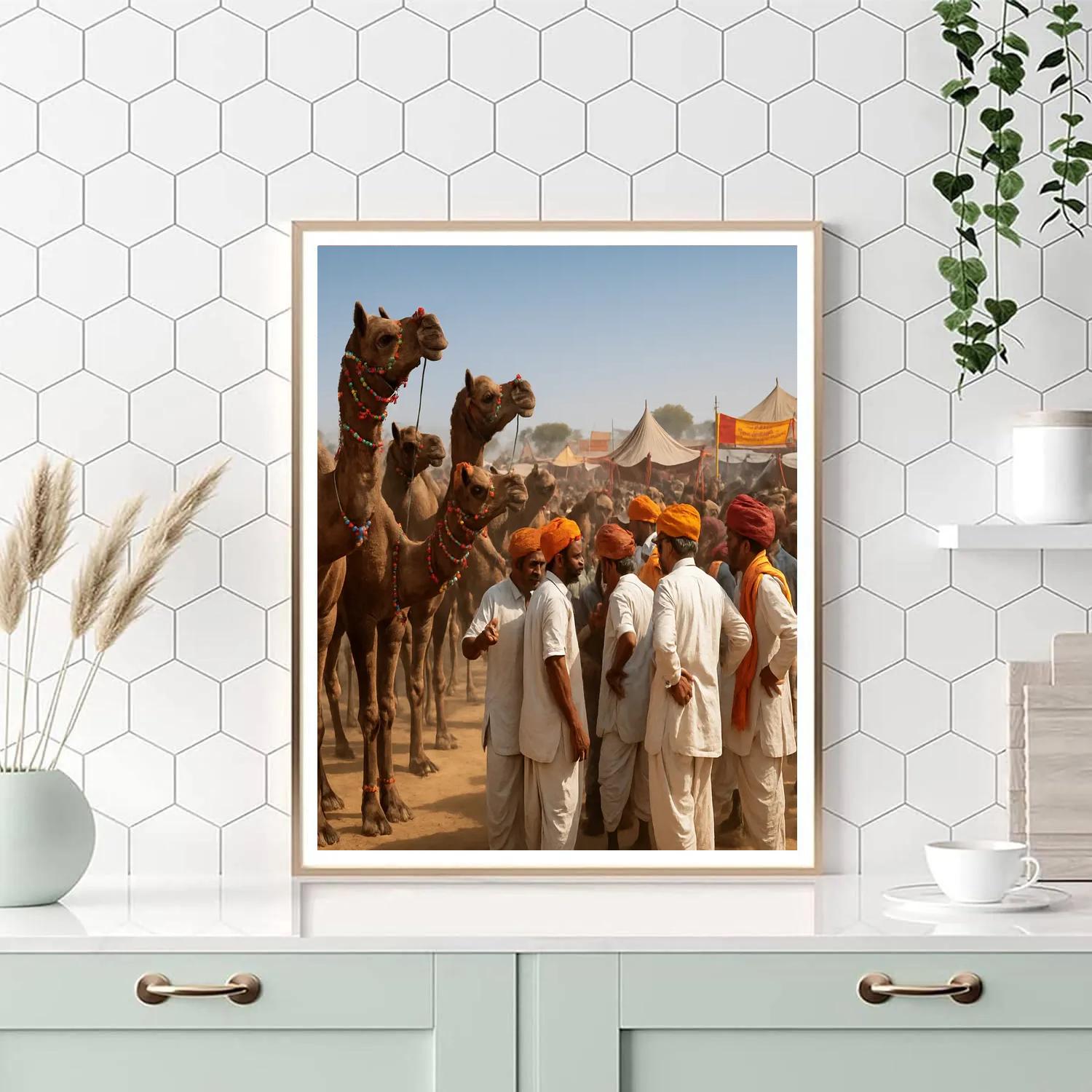 India Pushkar Camel Fair Trading Scene paint by number