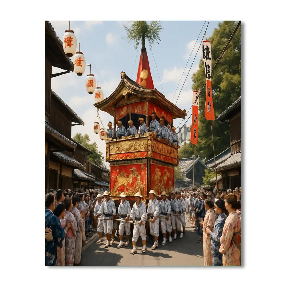 Japanese Gion Matsuri Yamahoko Parade paint by color