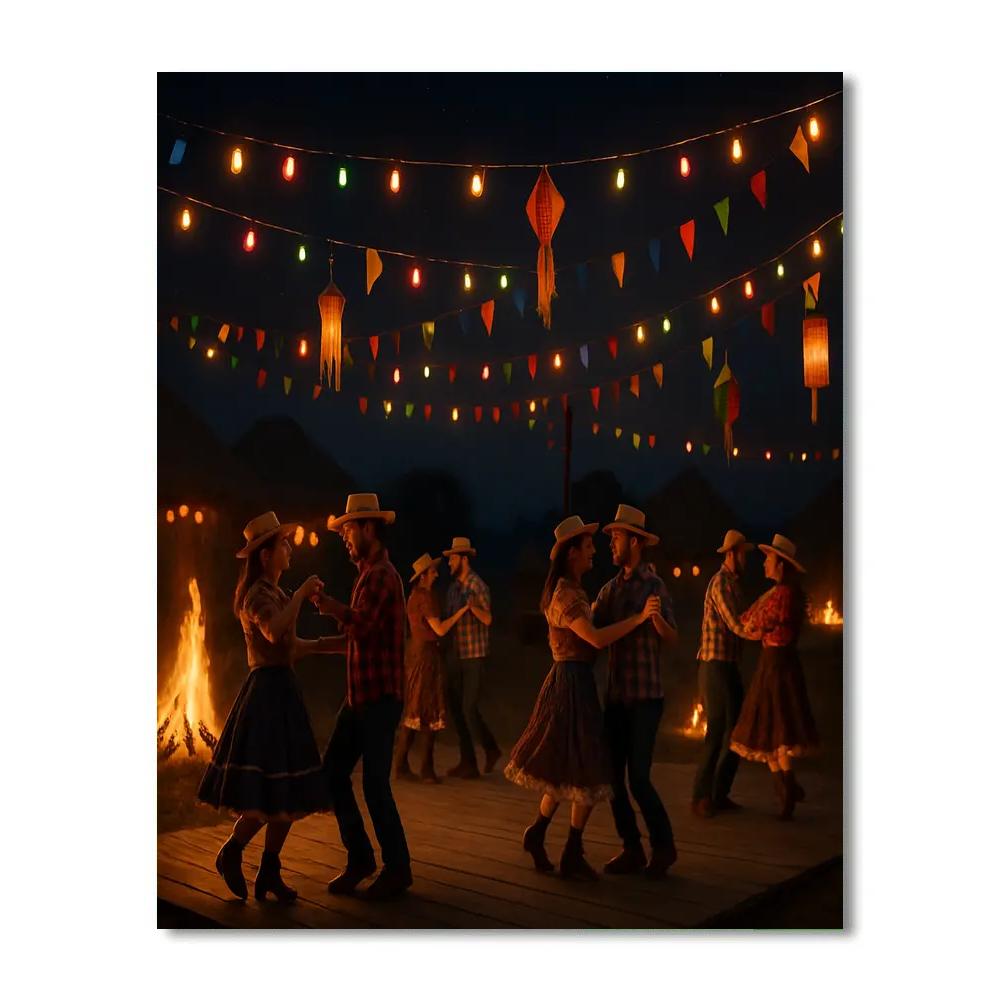 Brazil Festa Junina Rural Dance Evening DIY paint by numbers