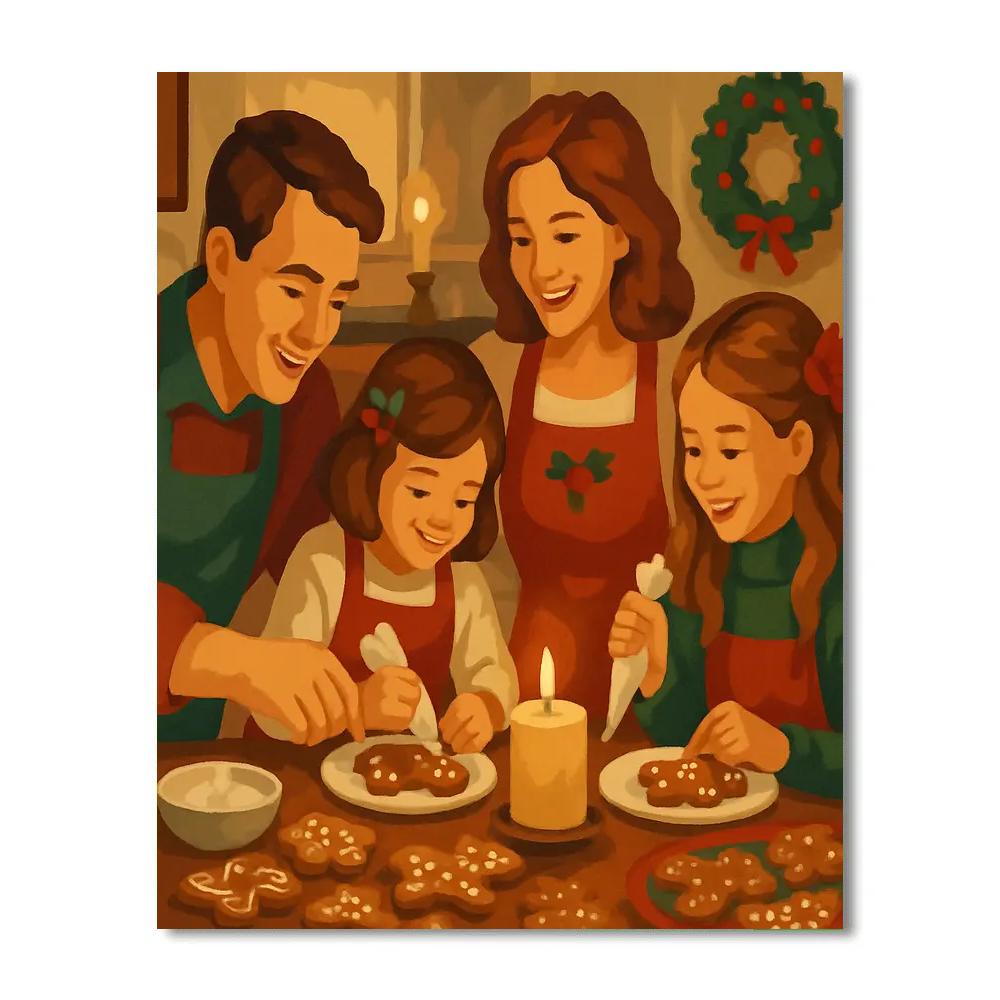 Gingerbread Glow Gathering DIY paint by numbers