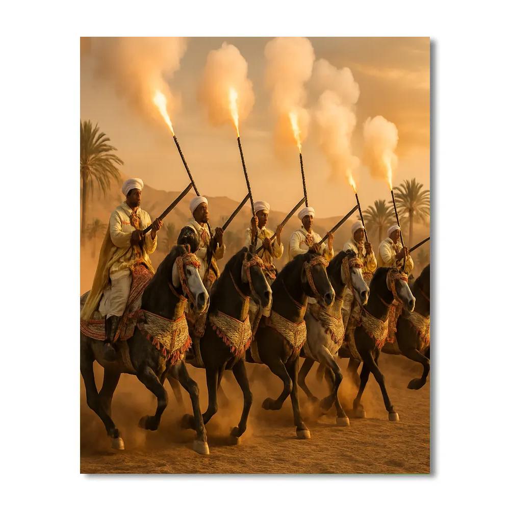 Morocco Fantasia Horseback Performance Paint by numbers kits