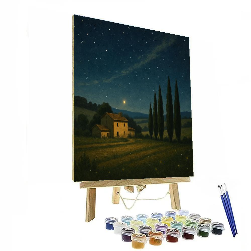 Tuscany Cypress Under Stars Tuscany Paint by numbers art