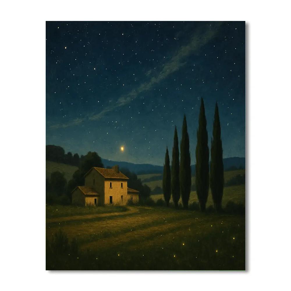 Tuscany Cypress Under Stars Tuscany Paint by numbers art