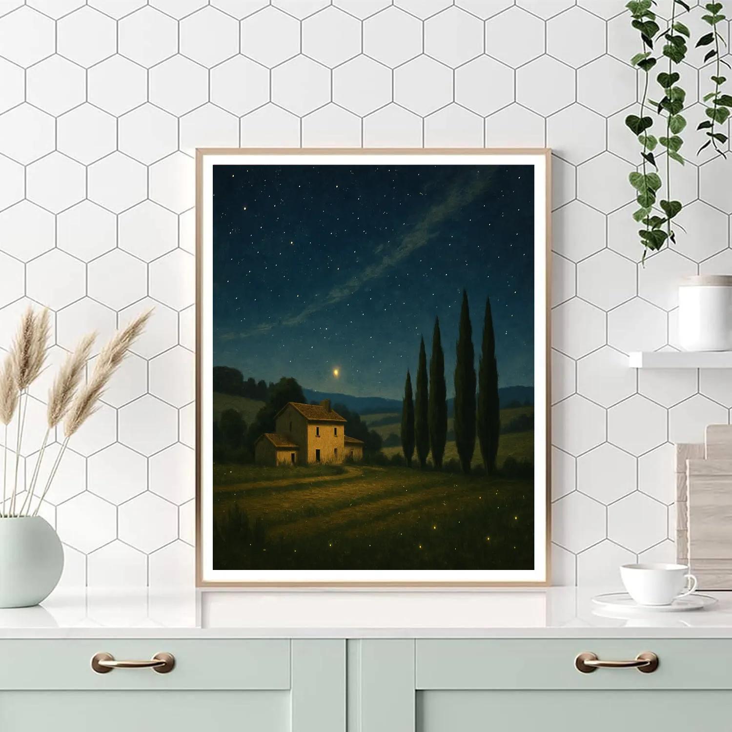 Tuscany Cypress Under Stars Tuscany Paint by numbers art