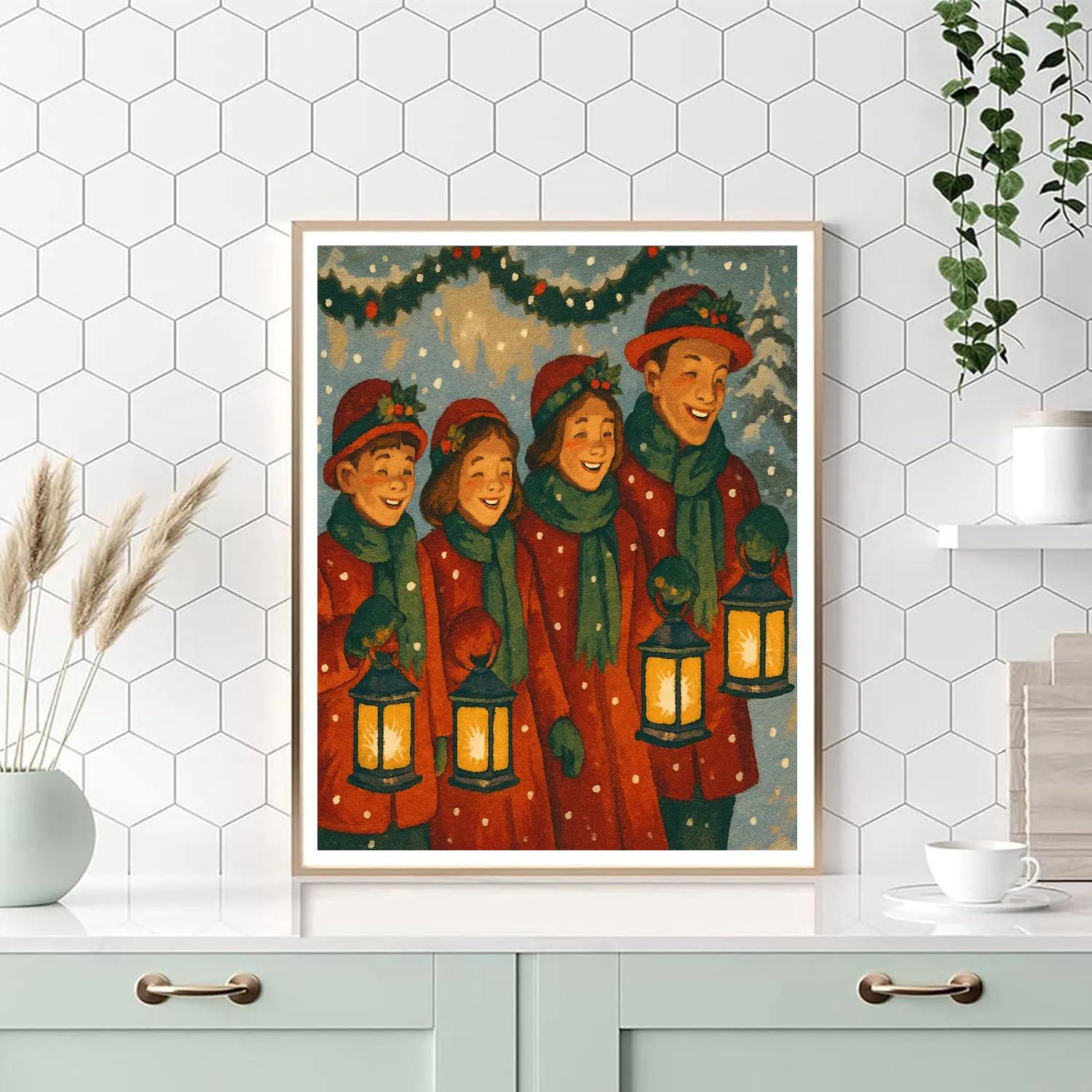 Festive Lantern Walk paint by number