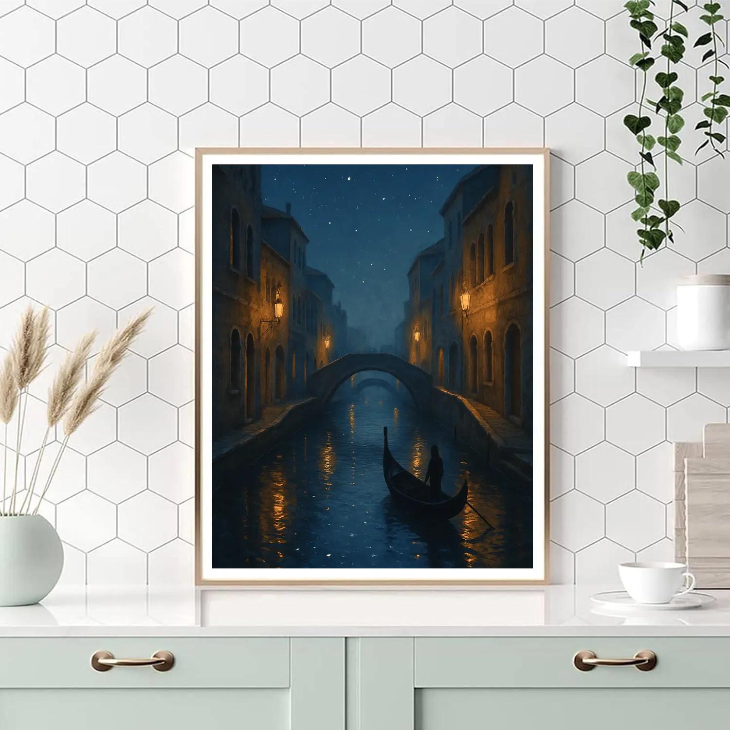 Italy Night Canal Italy Paint by numbers art