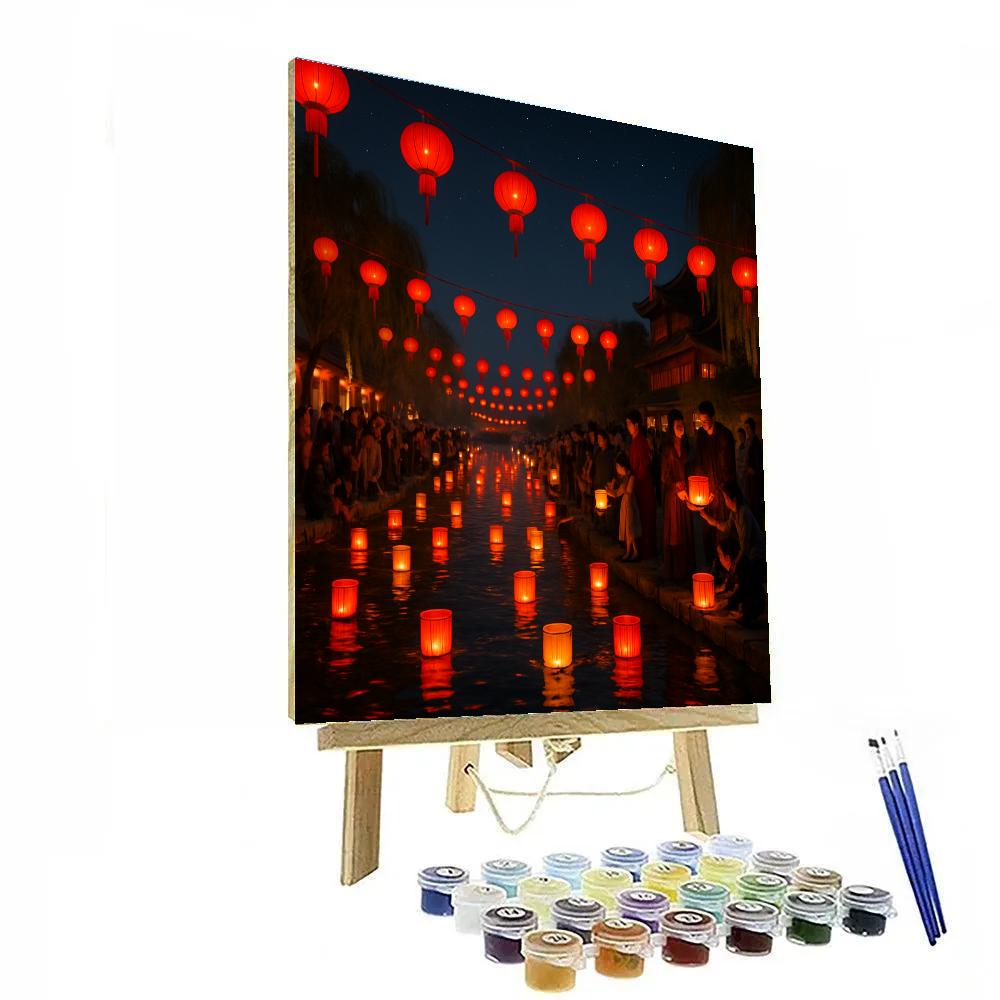 Chinese Lantern Festival River Celebration Numbered painting kits