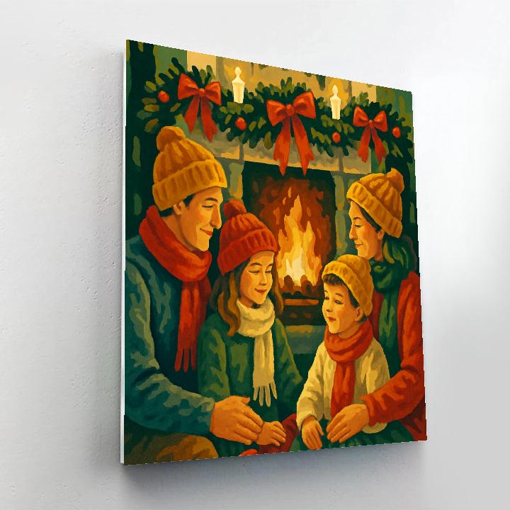 Ribboned Hearth Gathering Paint by numbers art