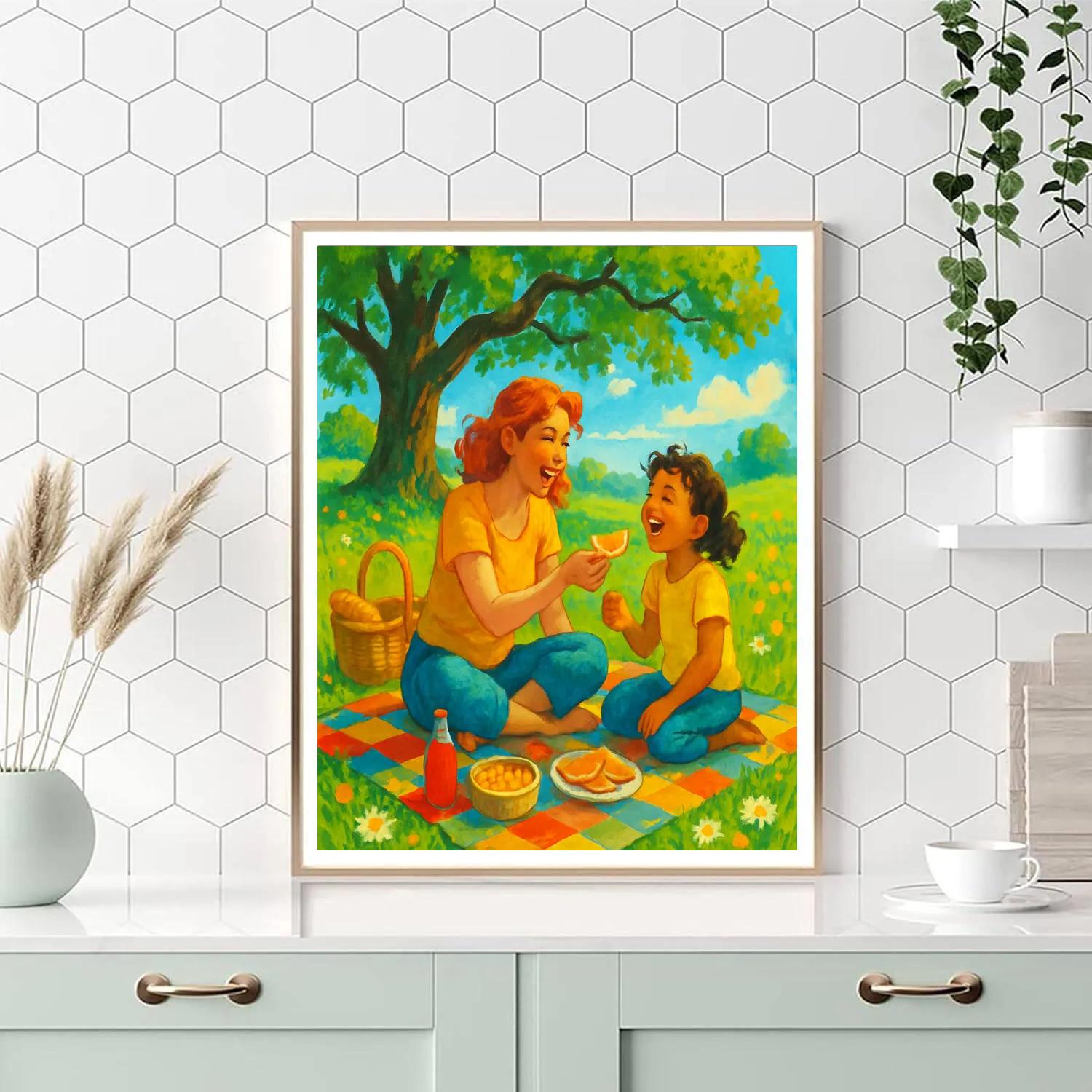 Picnic In The Meadow With Mom Paint by numbers kits