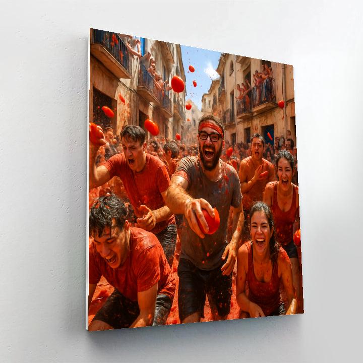Spain La Tomatina Tomato Fight Festival Painting by numbers kit
