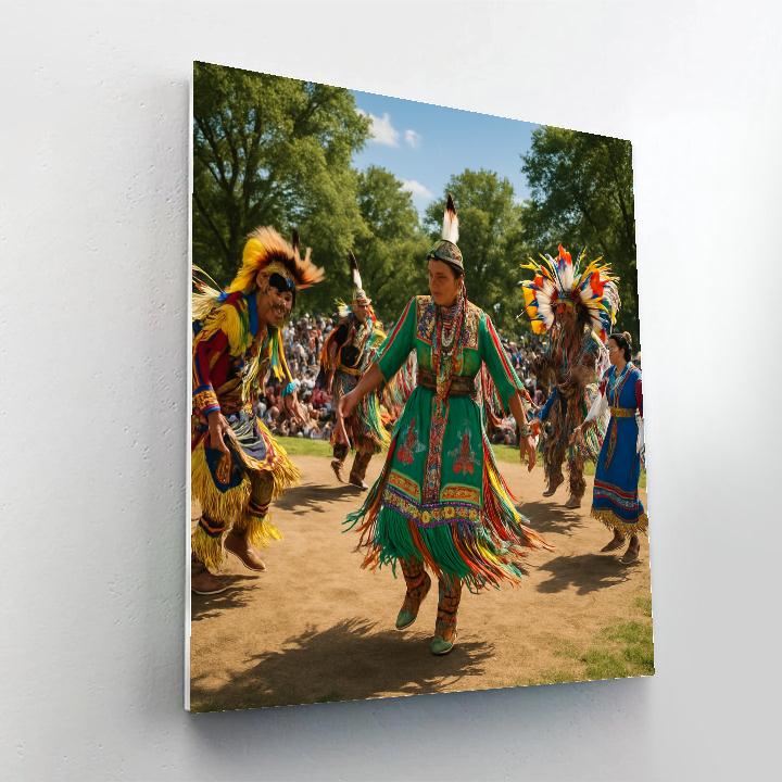 Native American Powwow Dance Circle paint by numbers