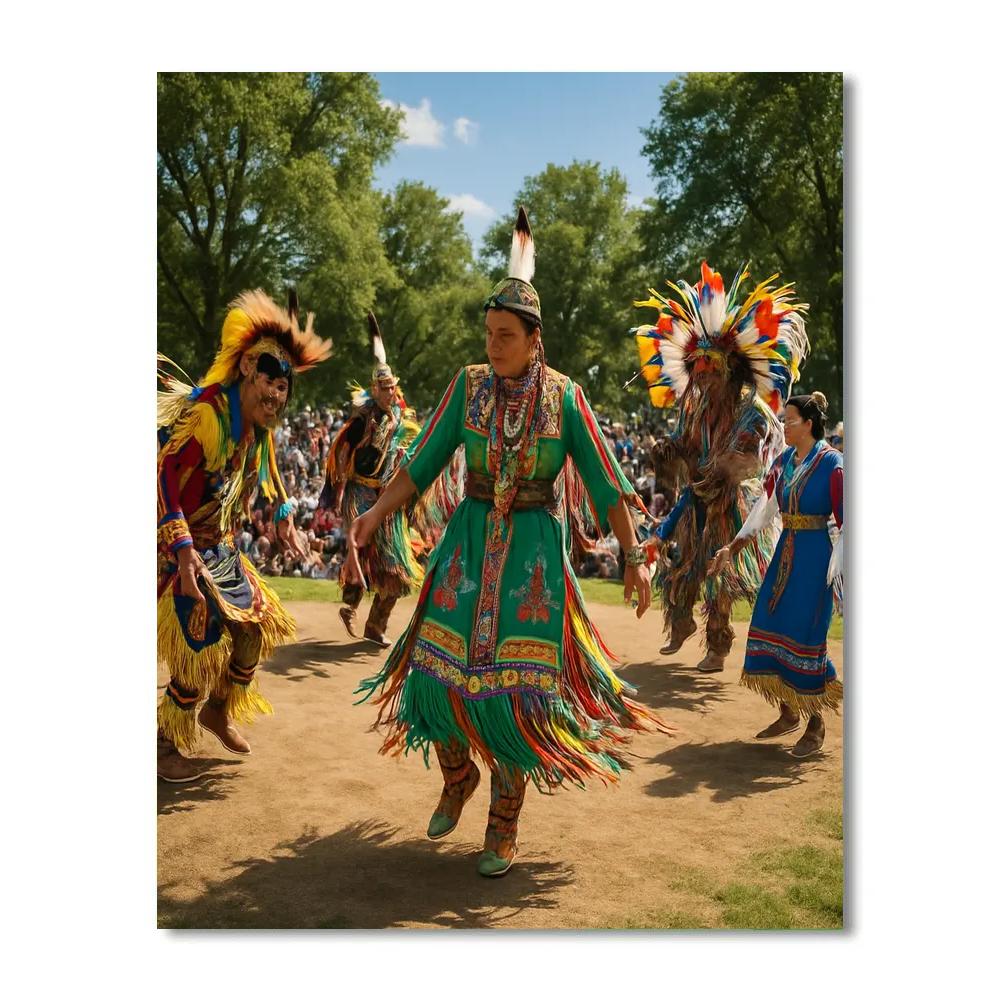 Native American Powwow Dance Circle paint by numbers